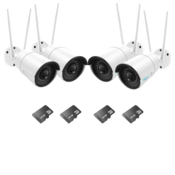 Reolink 4 X RLC-410WS 4MP Buiten IP Camera Wit + 64 GB SD